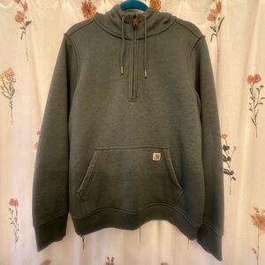 Women’s Carhartt Green Relaxed Fit quarter zip Hoodie